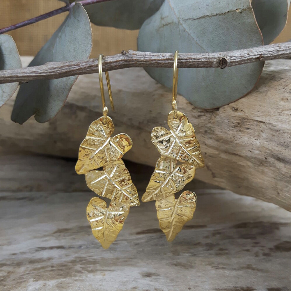 Foresta Gold Mini Taro Leaves Earrings