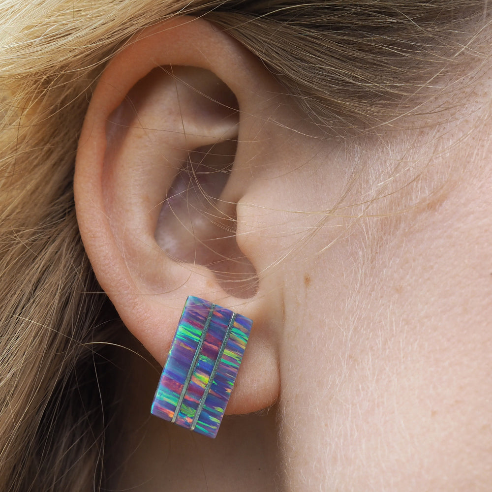 Flinder Nouveau Lavender Stud Earrings