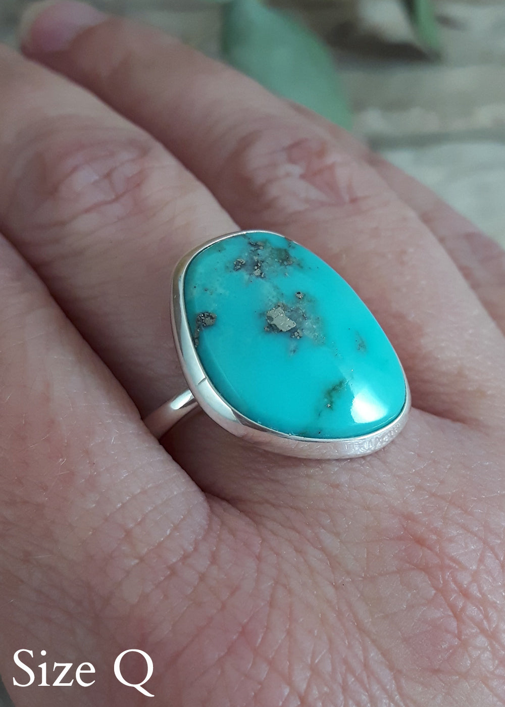 Handcrafted Light Blue Free Form 2024 Turquoise Ring Silver - Solid Sterling Genuine Turquoise Jewelry 925 Natural Stone Ring WhistlingGypsyINC