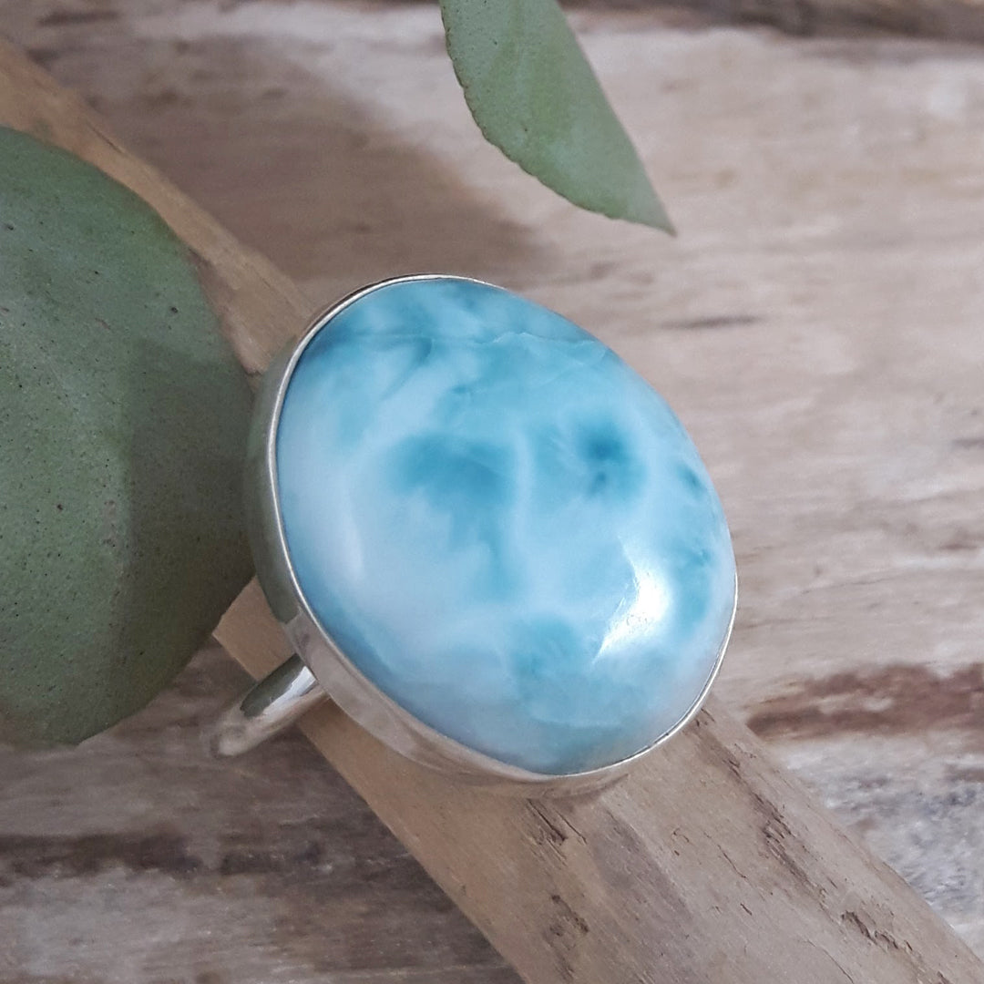 Larimar Medium Oval Ring Size-Q