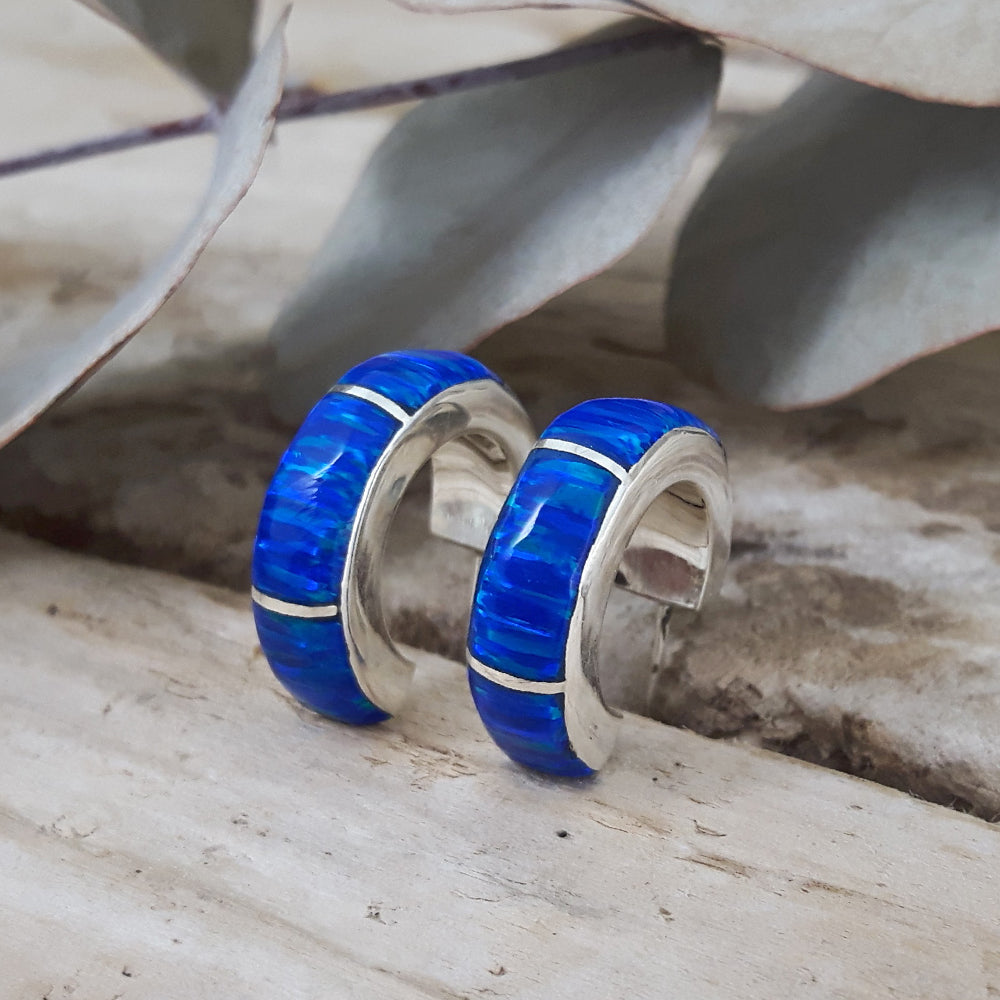 Flinder Lavinia Blue Hoop Earrings