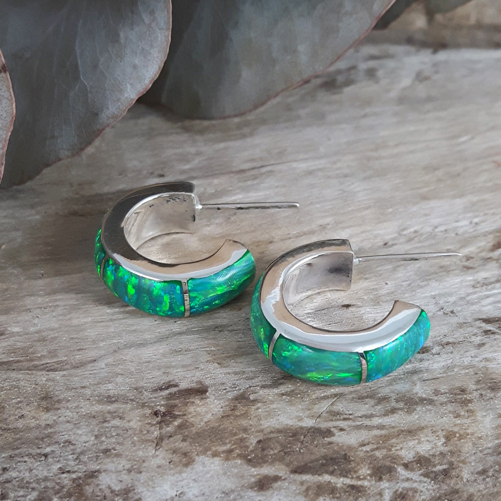 Flinder Lavinia Green Hoop Earrings