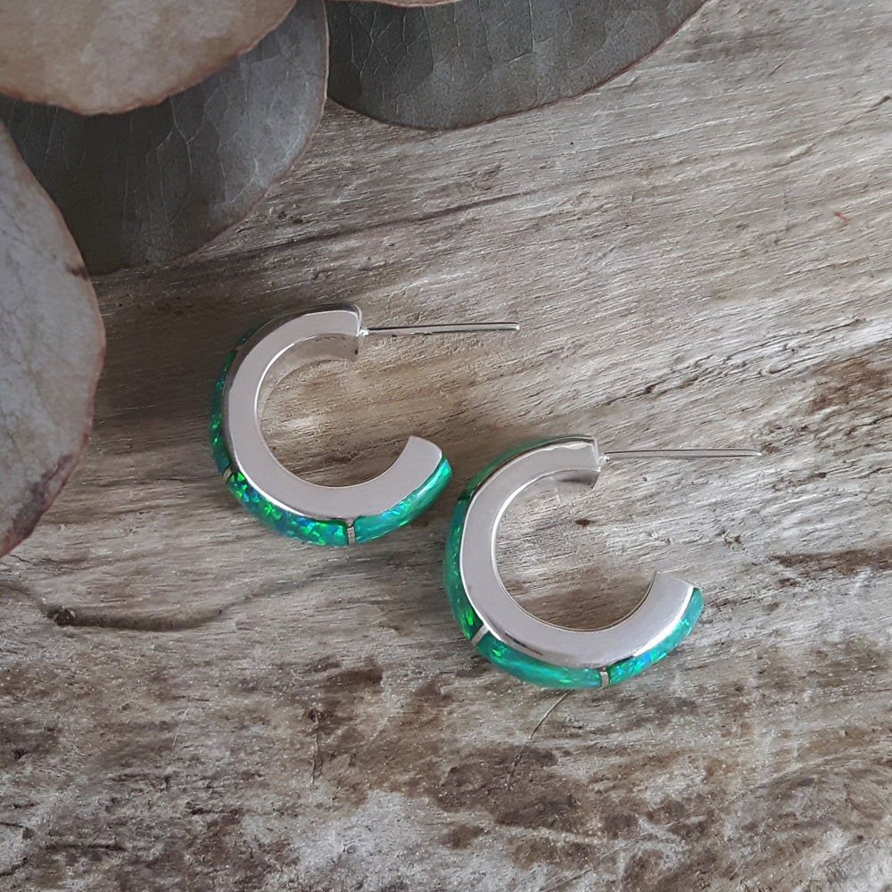 Flinder Lavinia Green Hoop Earrings