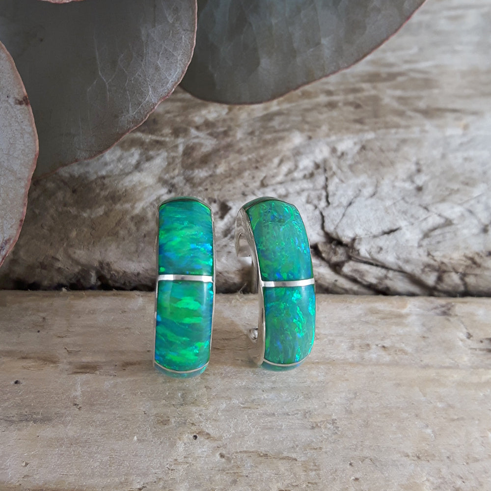 Flinder Lavinia Green Hoop Earrings