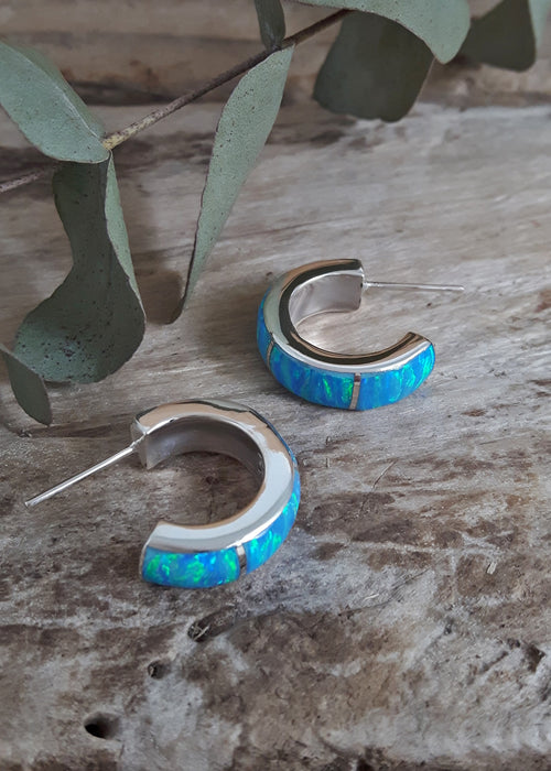Flinder Lavinia Turquoise Hoop Earrings