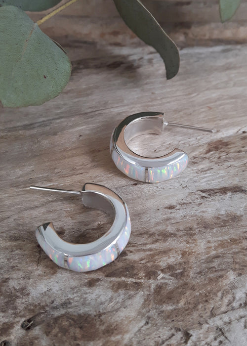 Flinder Lavinia White Hoop Earrings