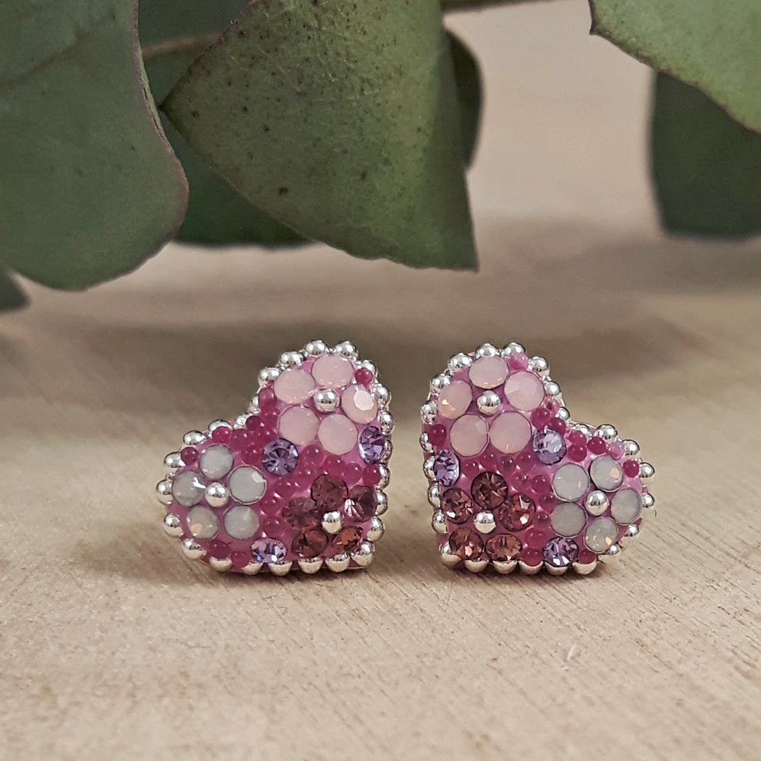 Allegra Heart Lilac Dream Studs