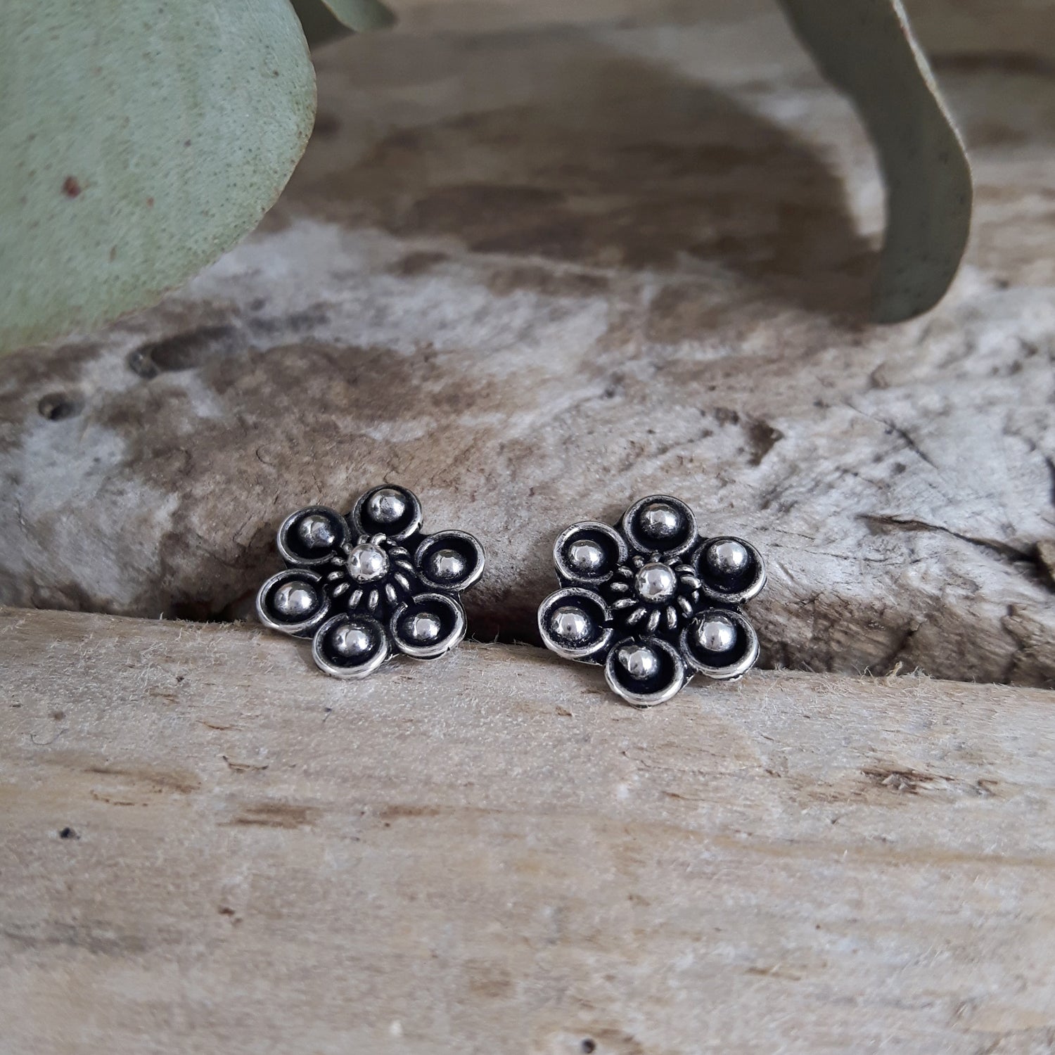 Marigold Oxidised Stud Earrings