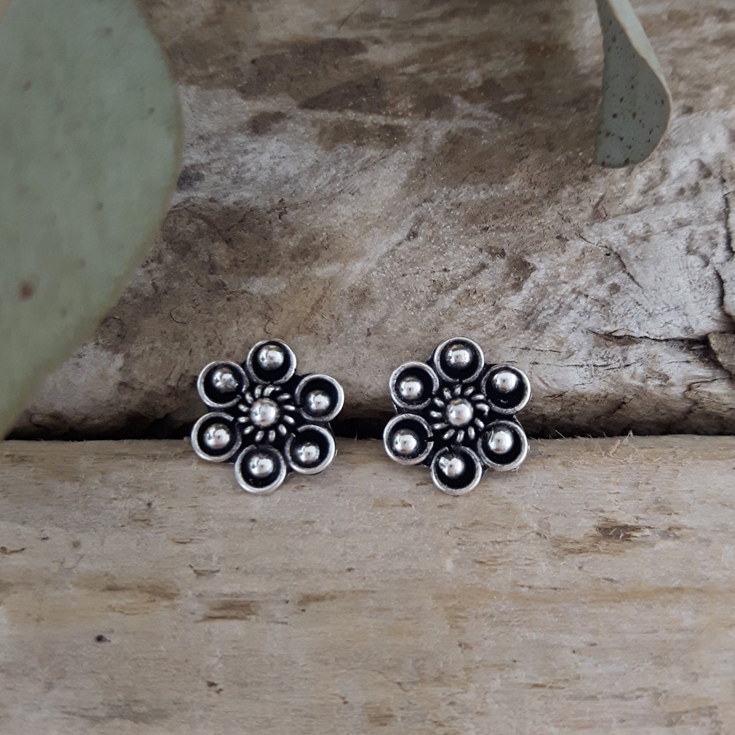 Marigold Oxidised Stud Earrings