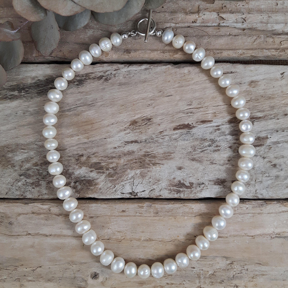 Mary Large White Pearl Necklace