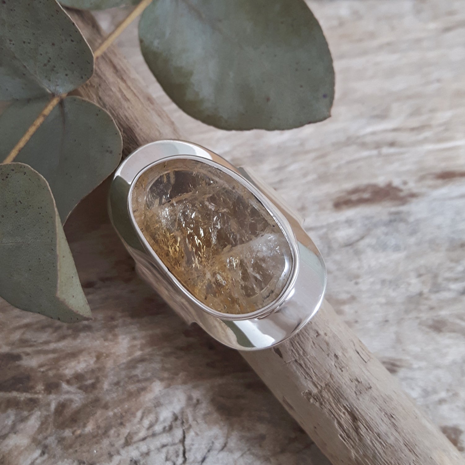 Monet Citrine Small Adjustable Ring