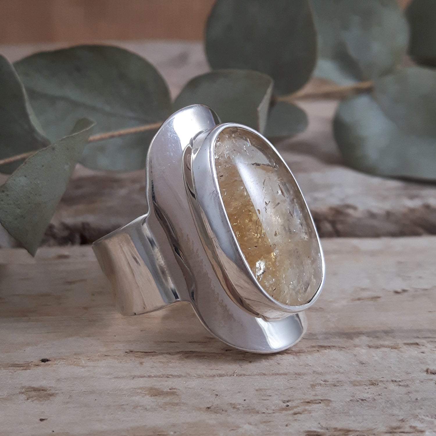 Monet Citrine Small Adjustable Ring