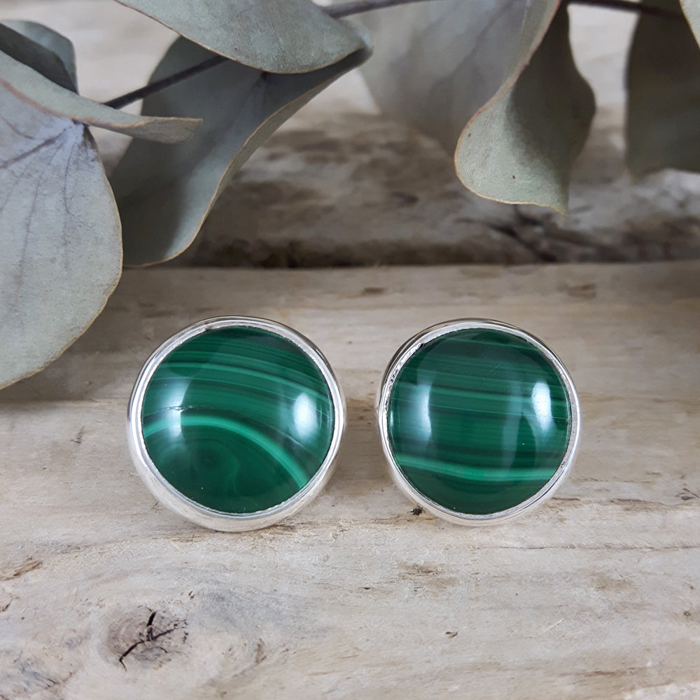 Monet Malachite XL Stud Earrings A