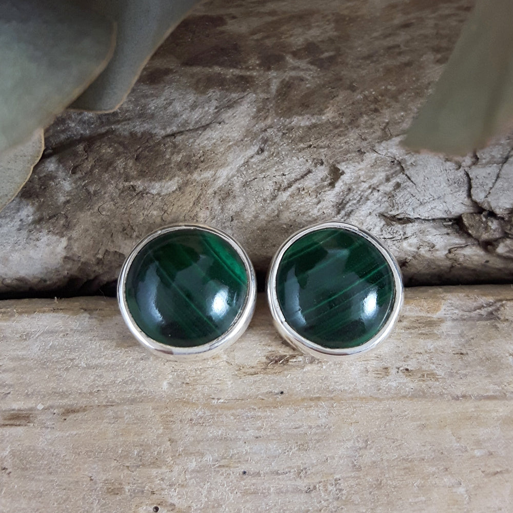 Monet Malachite Med Stud Earrings A