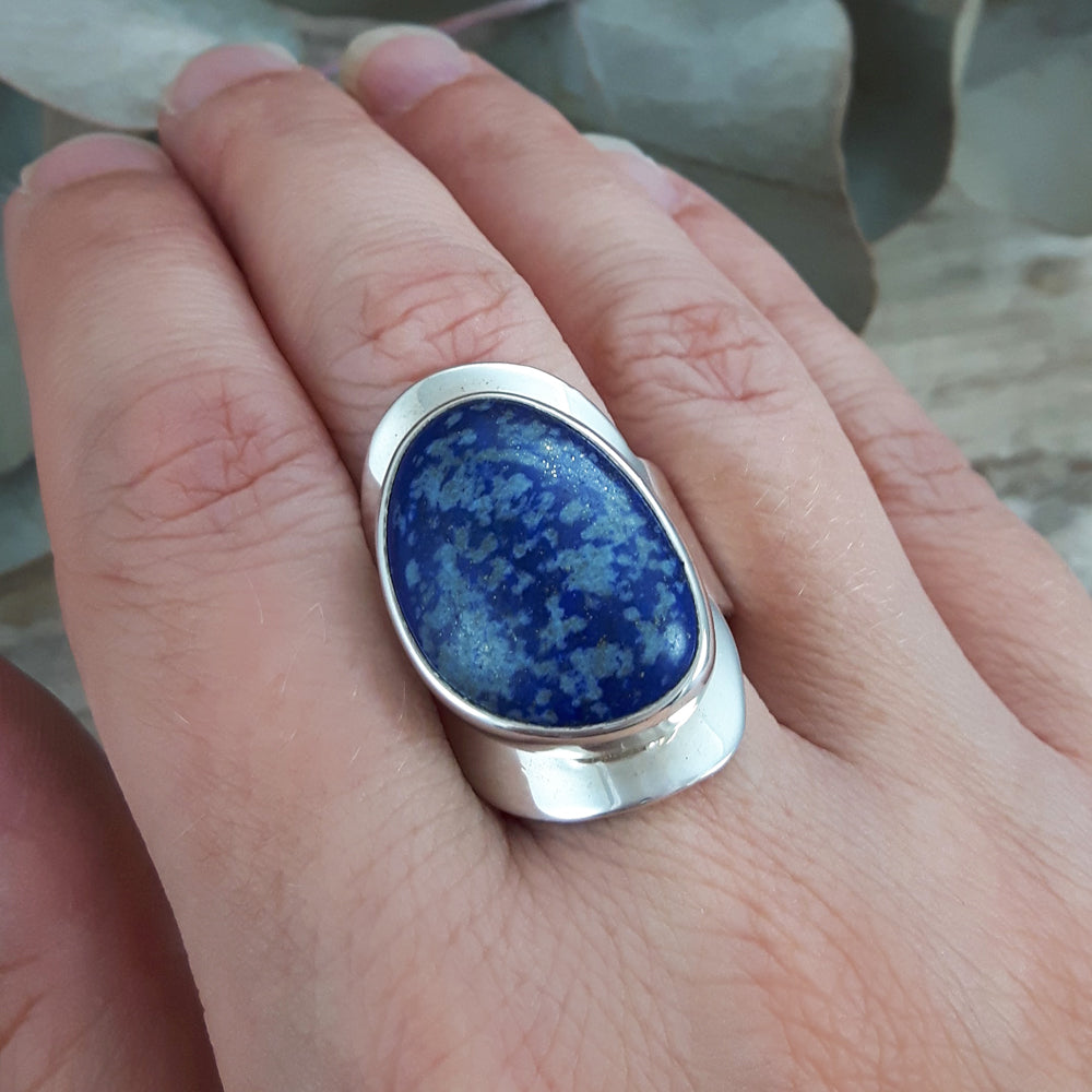 Monet Lapis Large Adjustable Ring