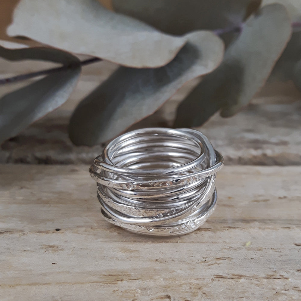 Nesta Silver Textured Ring