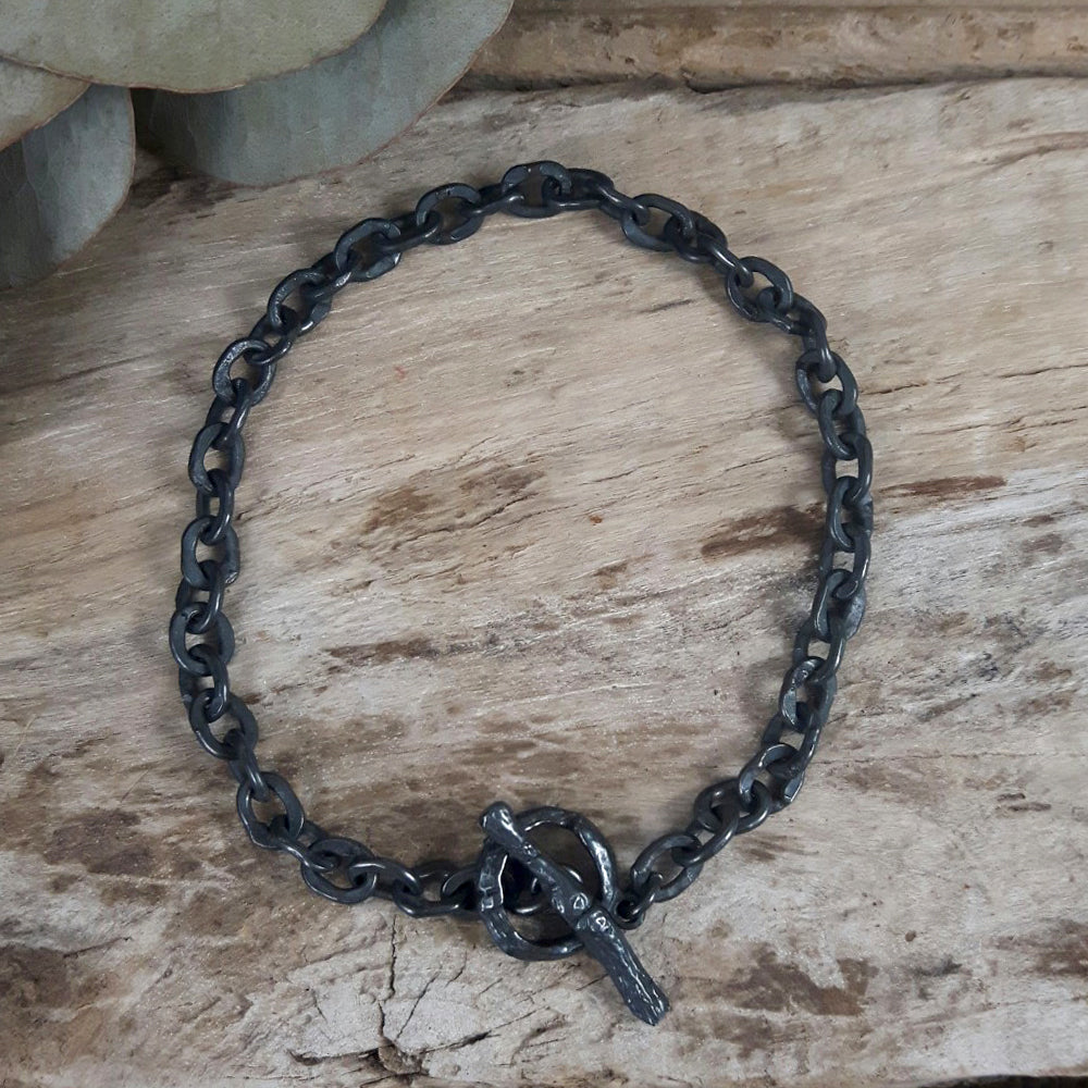 Foresta Oxidised Chain T-Bar Bracelet