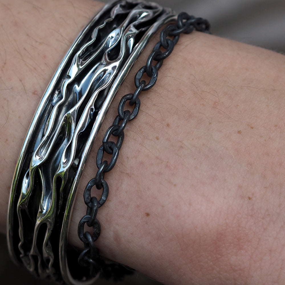 Foresta Oxidised Chain T-Bar Bracelet