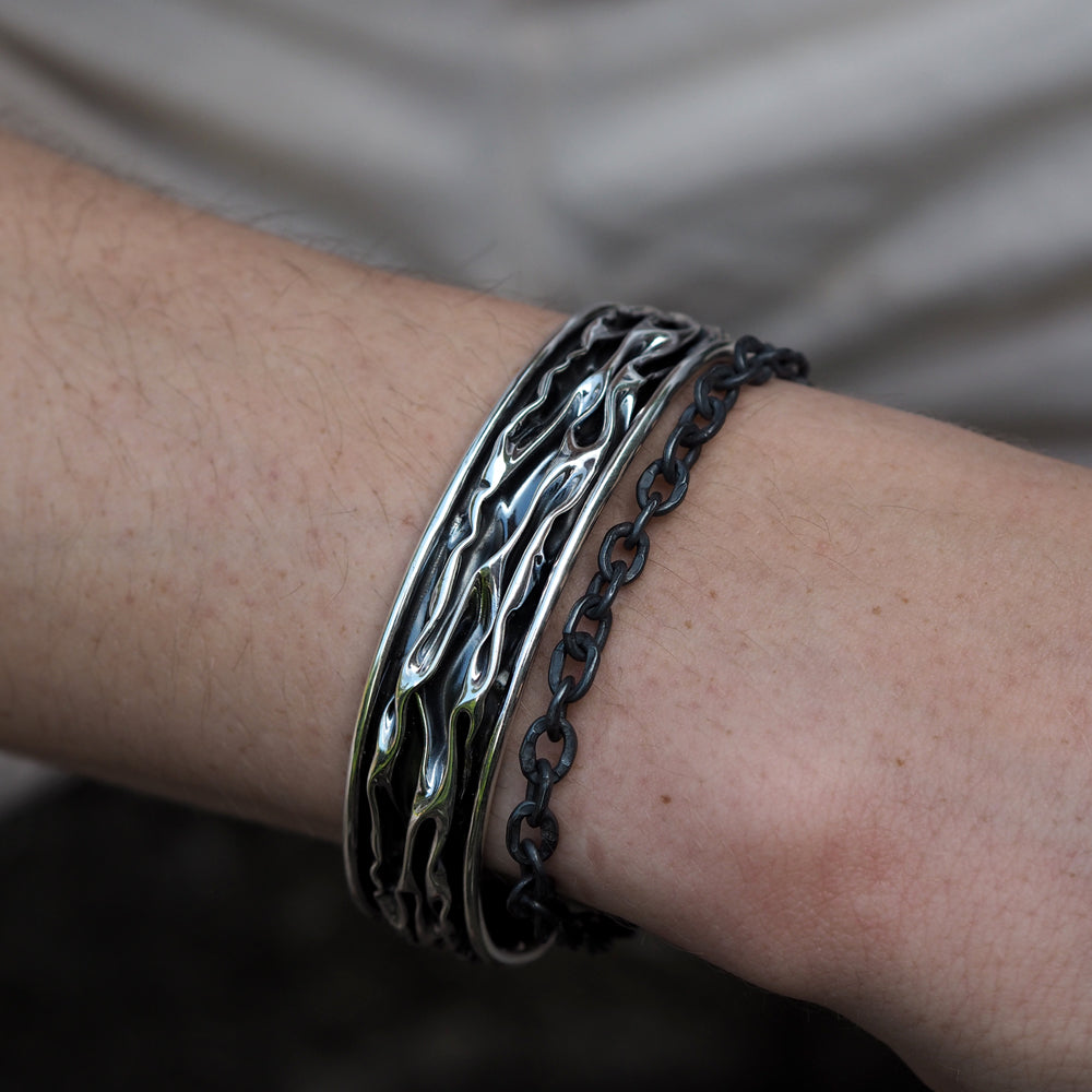 Foresta Oxidised Chain T-Bar Bracelet