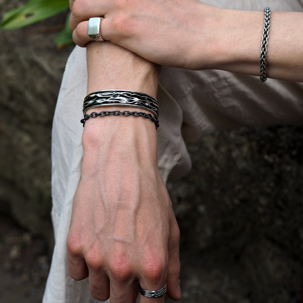 Foresta Oxidised Chain T-Bar Bracelet