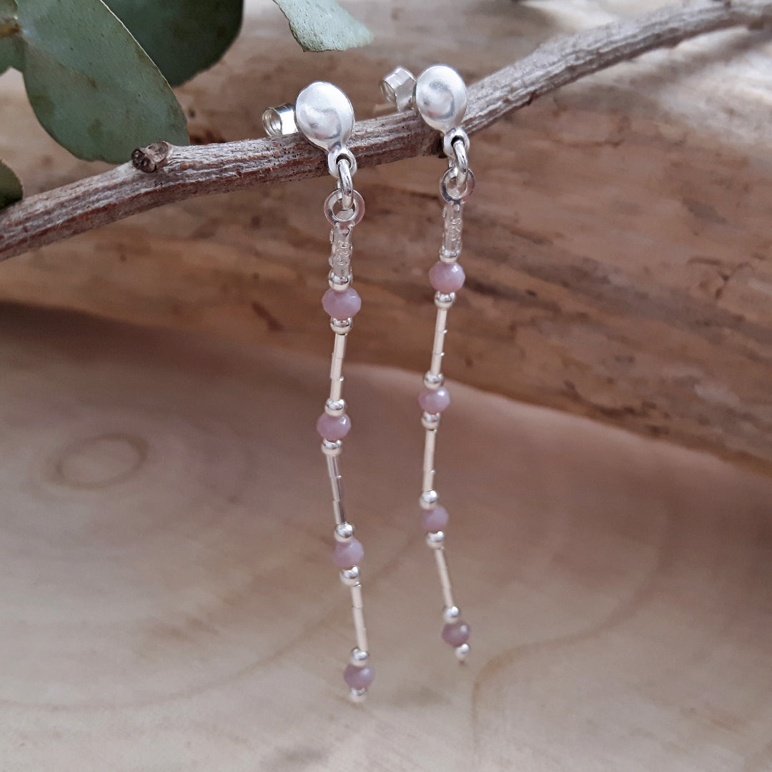 Amy Chalcedony Rose Earrings