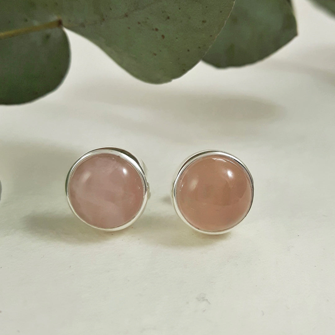 Rose Quartz Small Stud Earrings