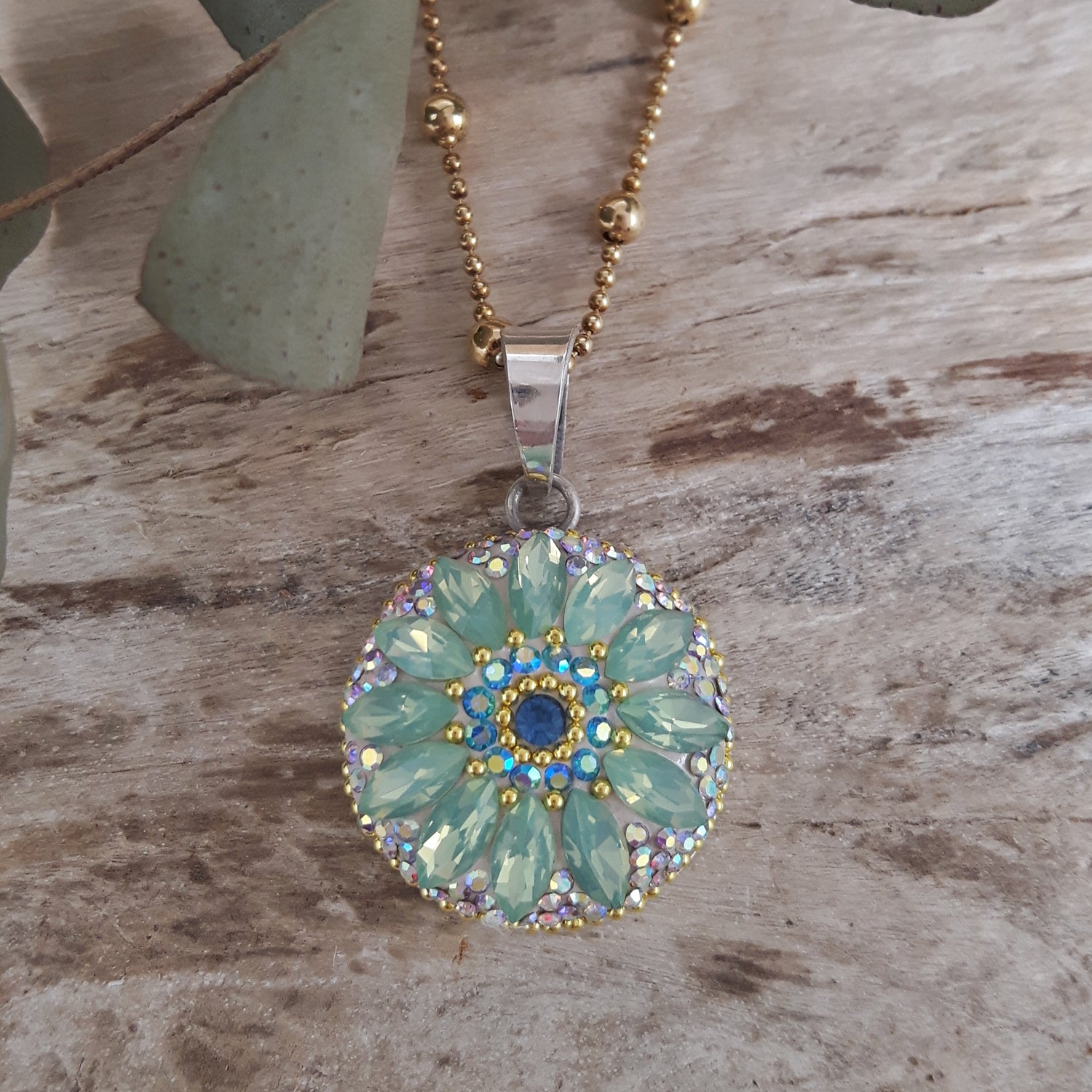 SAMPLE Allegra Aqua Daisy Coin Pendant