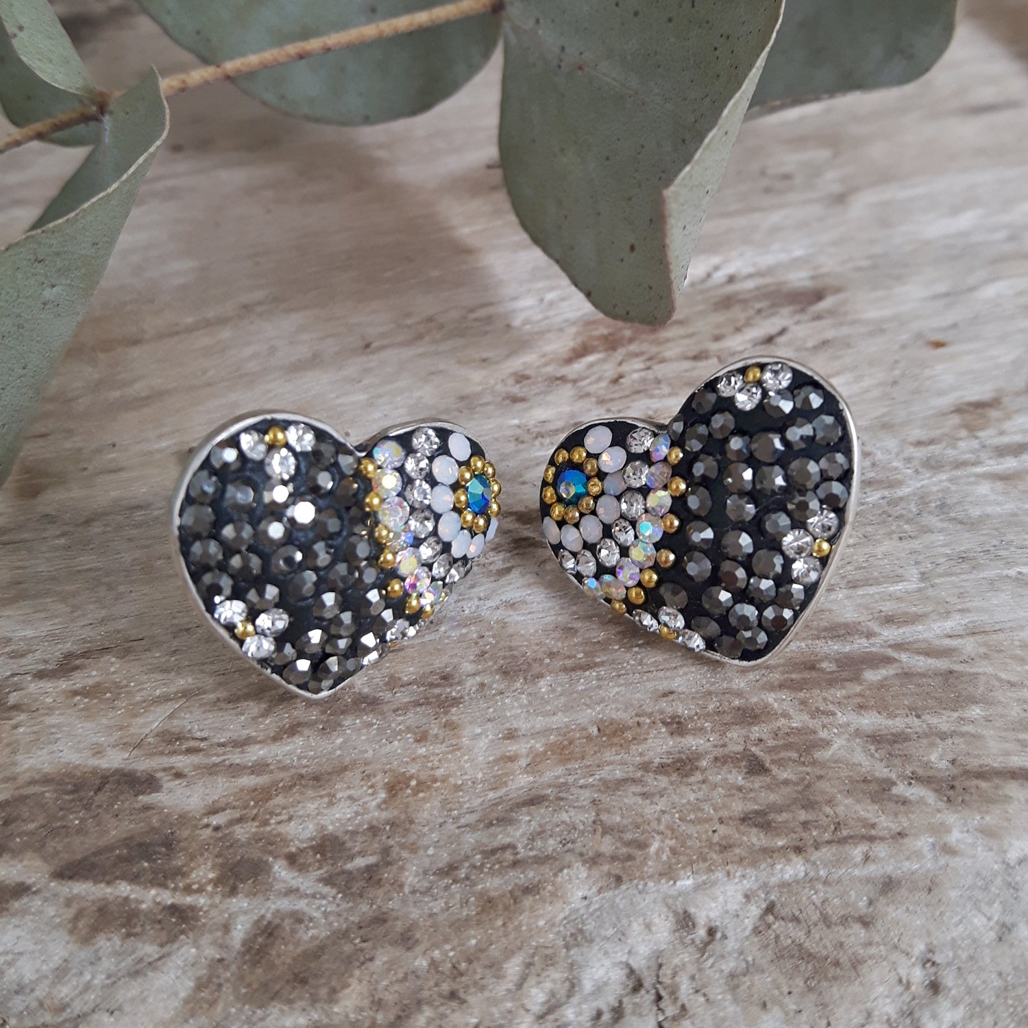 SAMPLE Allegra Deco Heart Stud Earrings