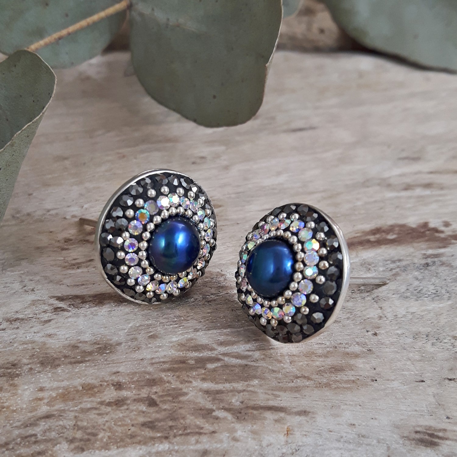 SAMPLE Allegra Iridescent Pearl Stud Earrings