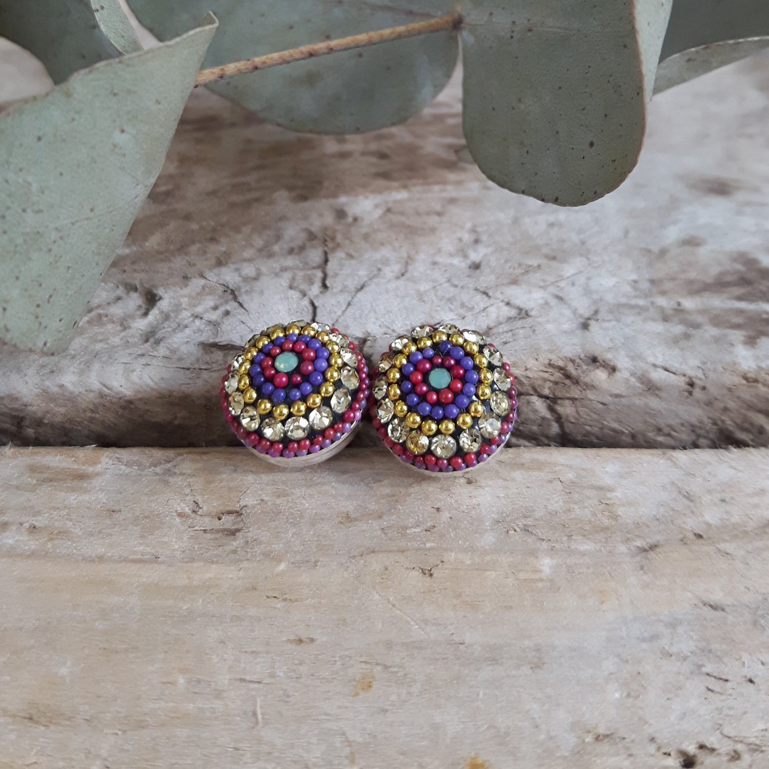 SAMPLE Allegra Tutti-Frutti Dream Round Stud Earrings