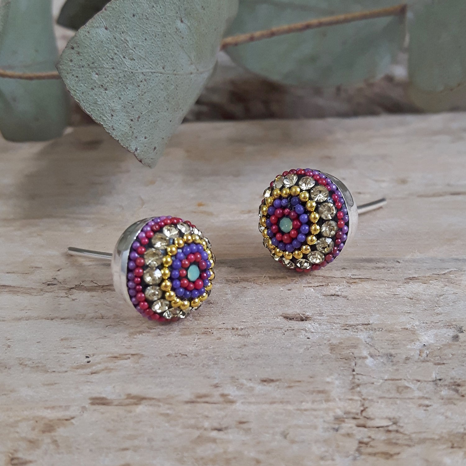 SAMPLE Allegra Tutti-Frutti Dream Round Stud Earrings