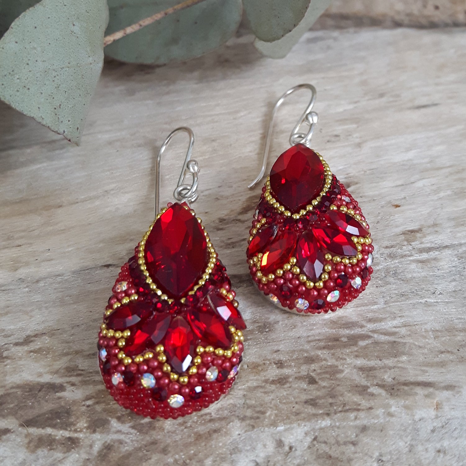 Allegra Red Drop Earrings