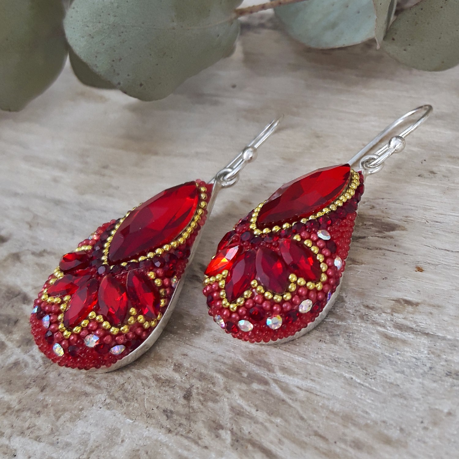 Allegra Red Drop Earrings