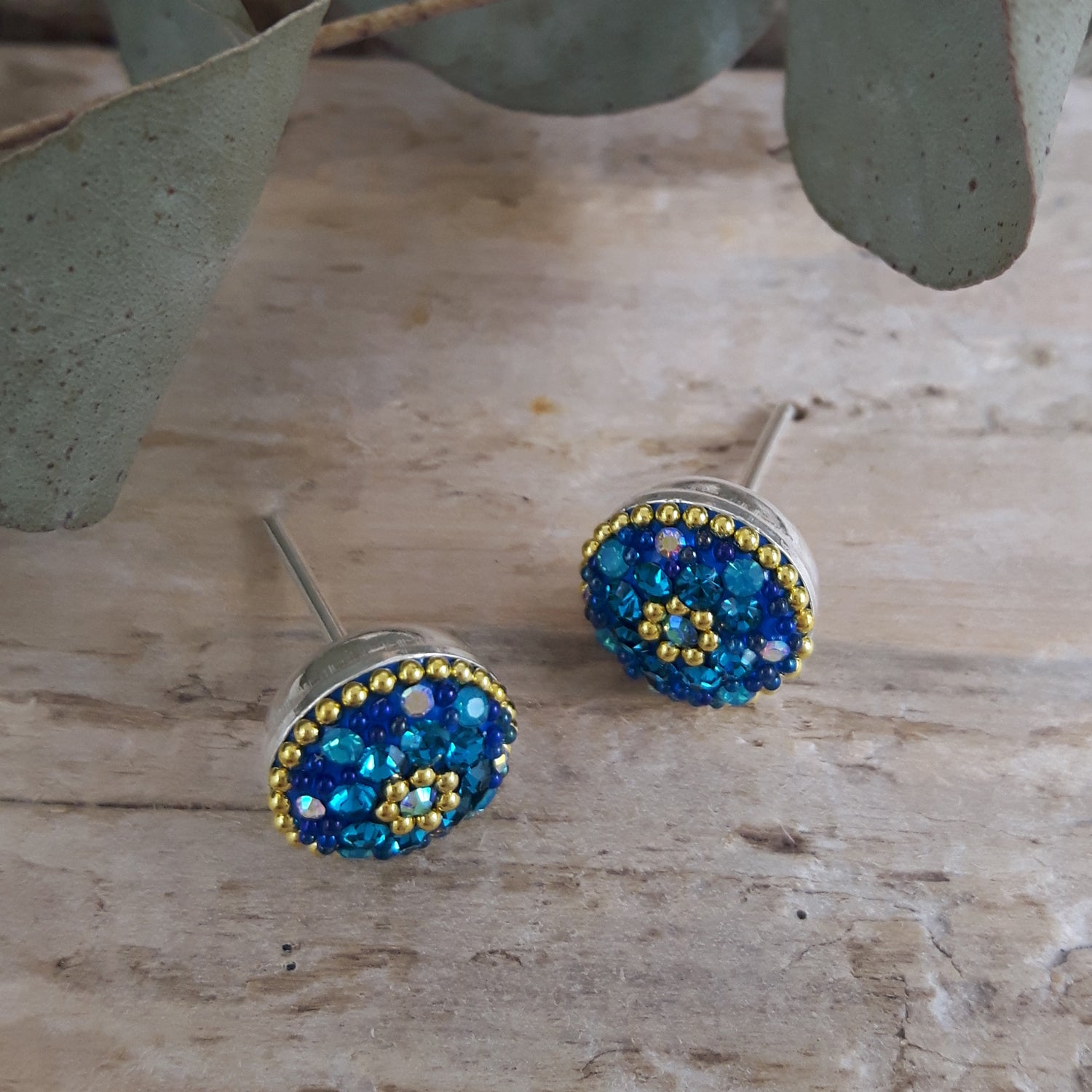 SAMPLE Allegra Sapphire Daisy Rd Stud Earring