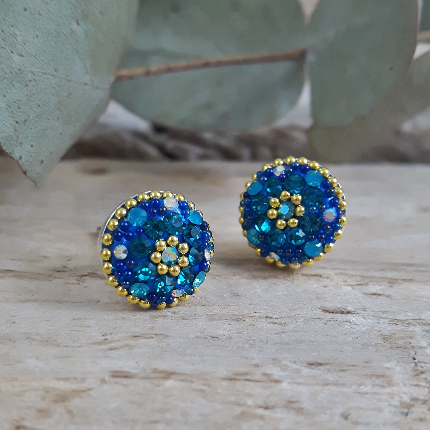 SAMPLE Allegra Sapphire Daisy Rd Stud Earring