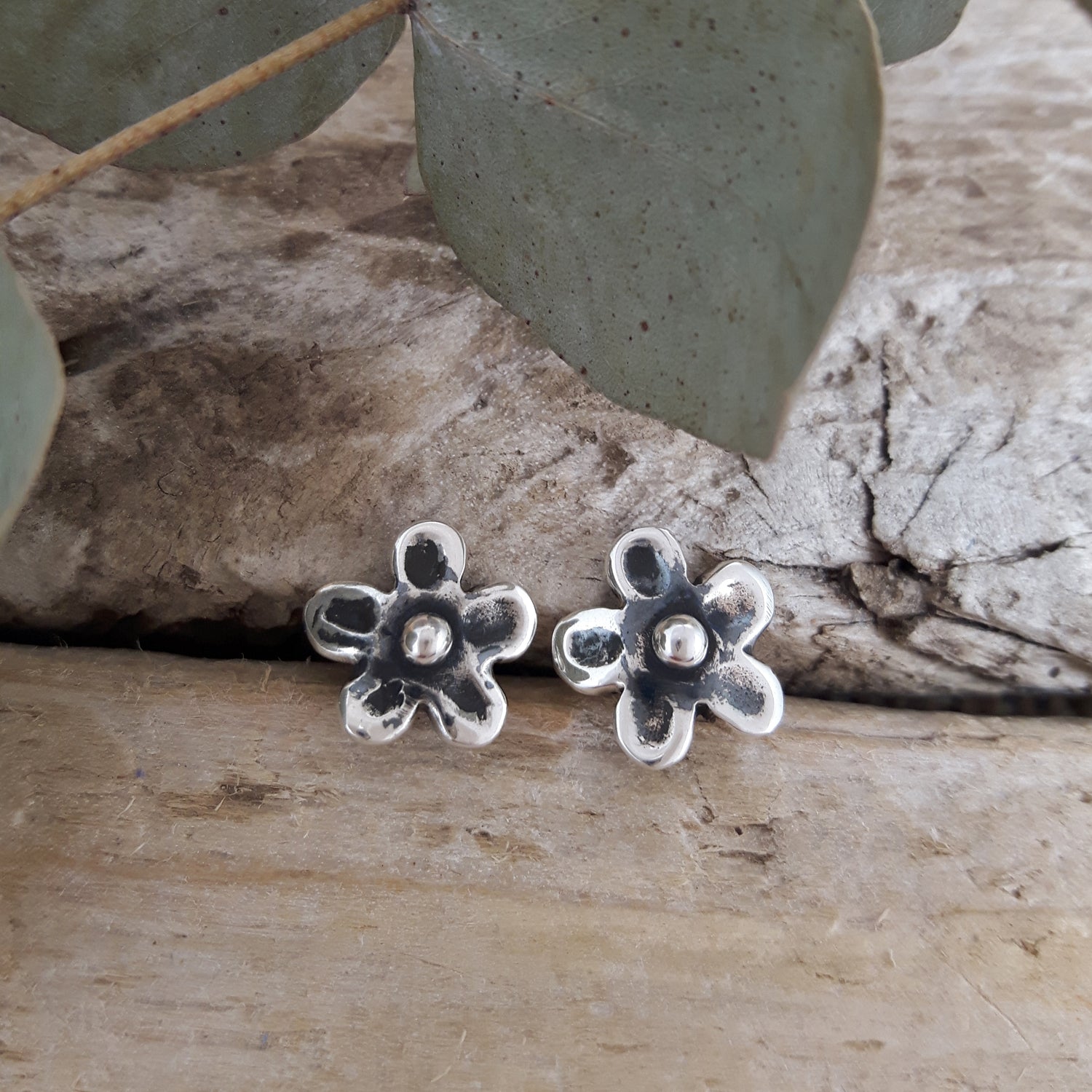 SAMPLE Daisy Oxidised Stud Earrings