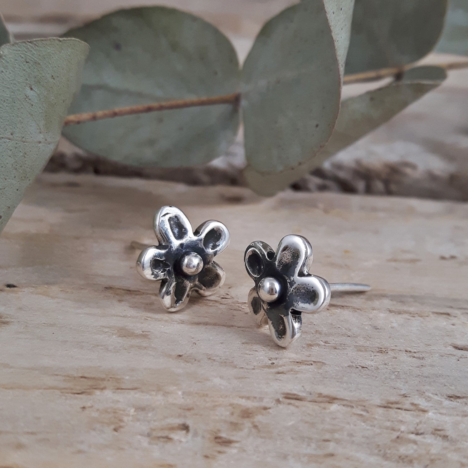 SAMPLE Daisy Oxidised Stud Earrings