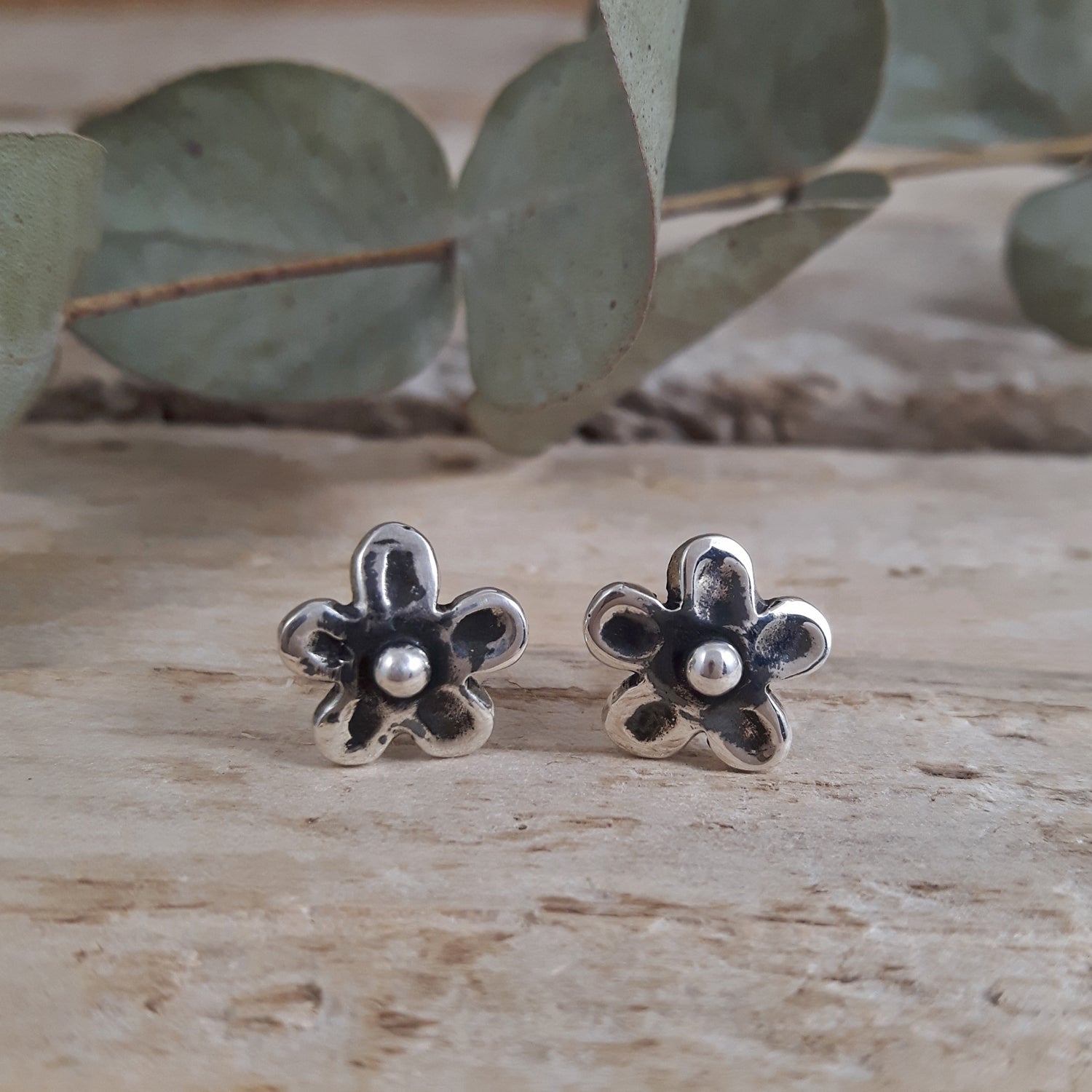 SAMPLE Daisy Oxidised Stud Earrings