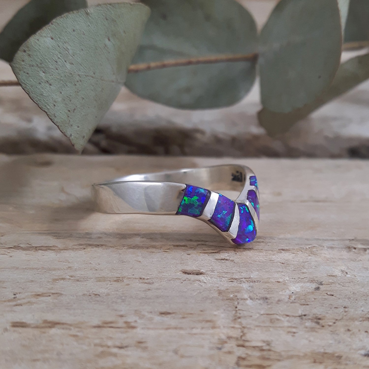 SAMPLE Flinder Indigo Wishbone Ring SIZE R