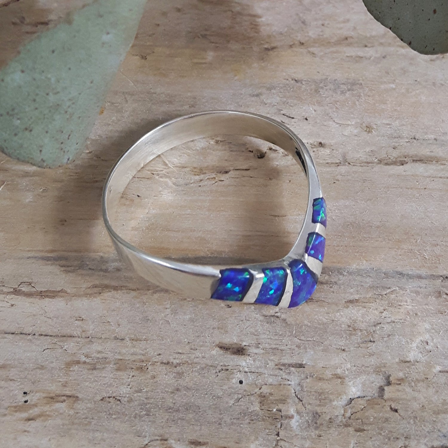 SAMPLE Flinder Indigo Wishbone Ring SIZE R