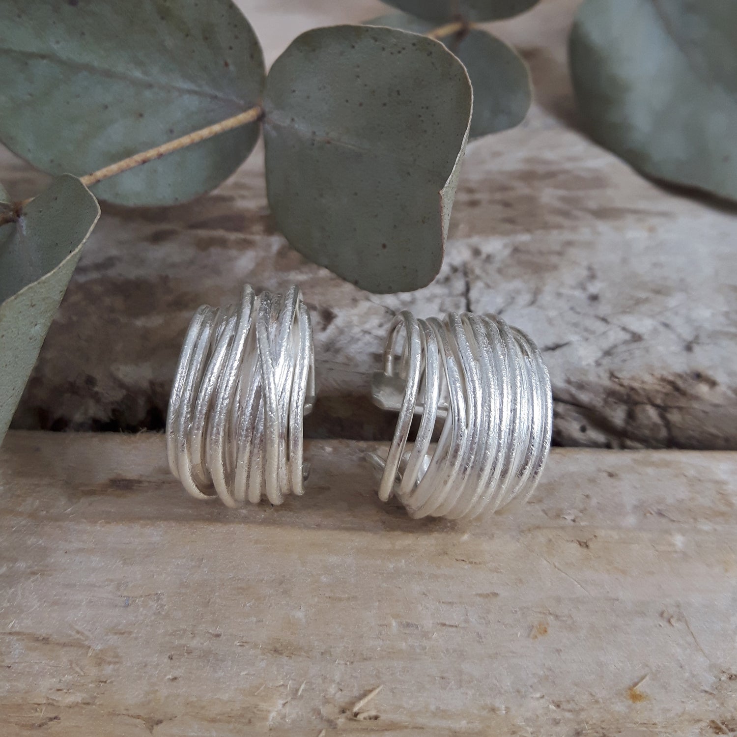 SAMPLE Lattice Frosted Hoop Earrings