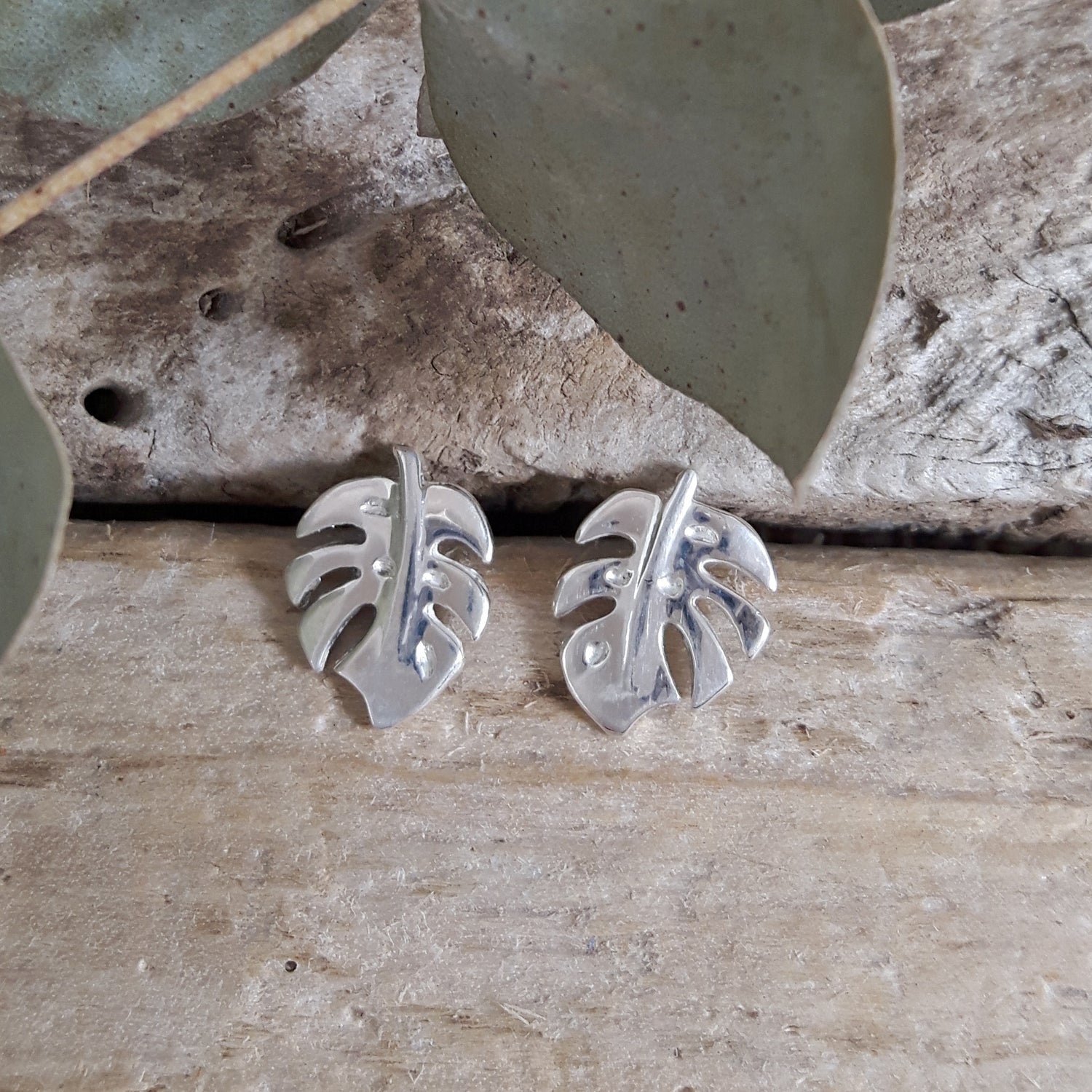 SAMPLE Monstera Leaf Stud Earrings