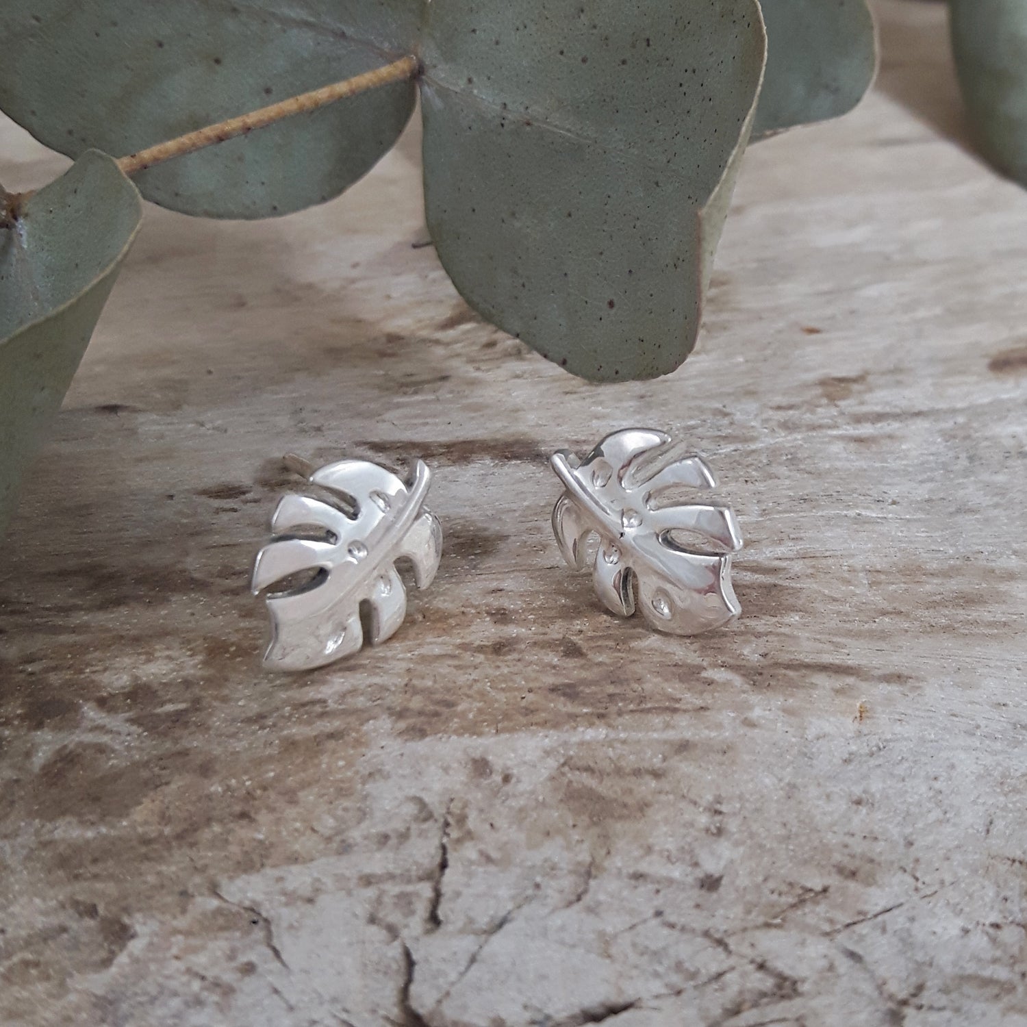 SAMPLE Monstera Leaf Stud Earrings