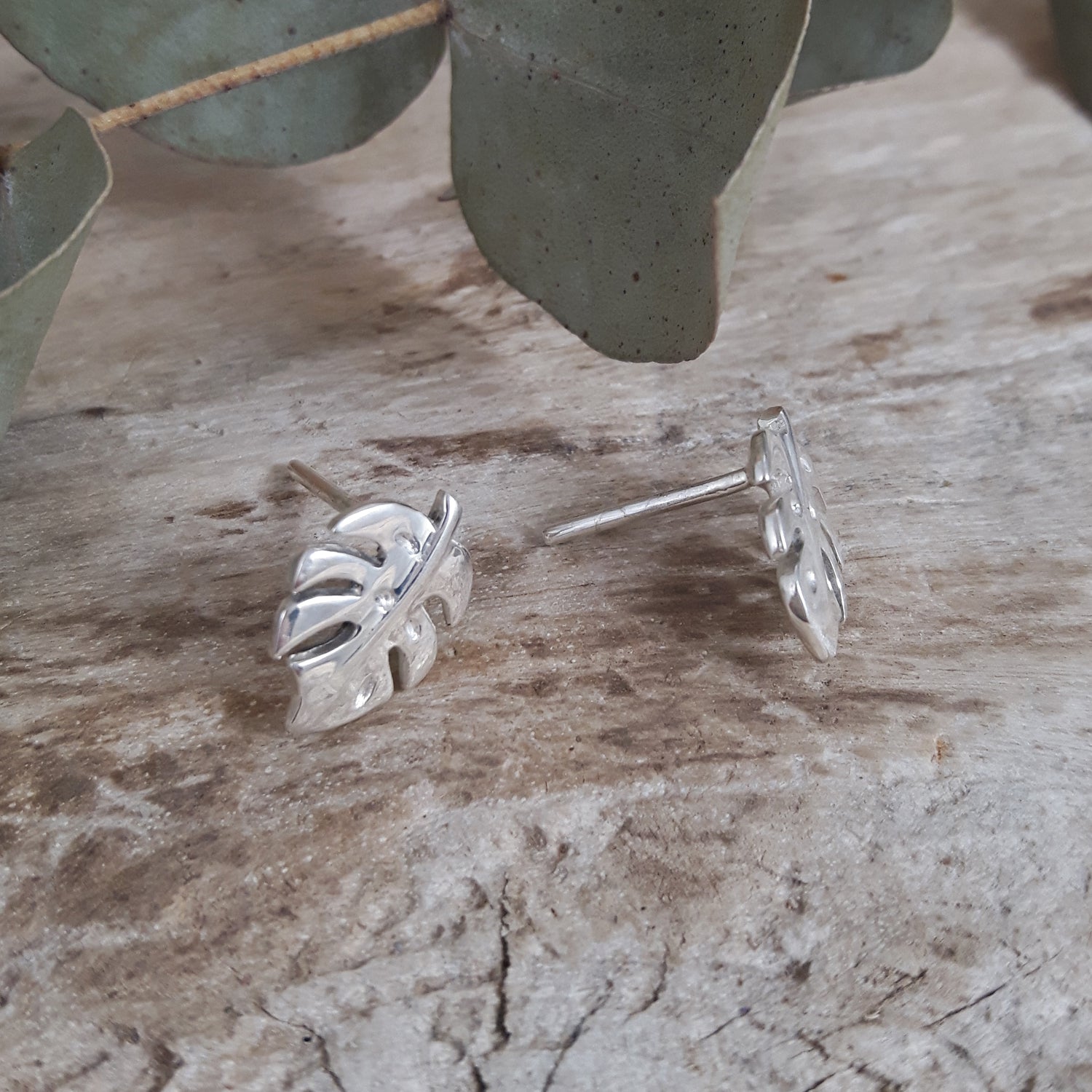 SAMPLE Monstera Leaf Stud Earrings