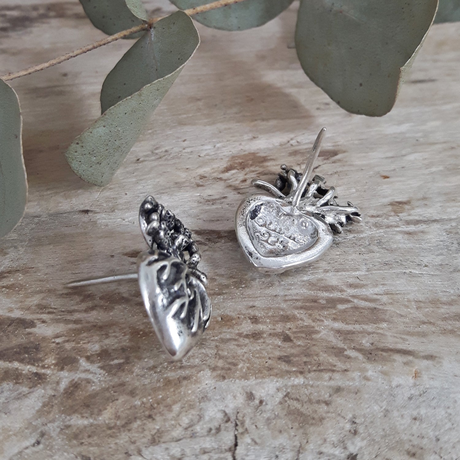 SAMPLE Organic Heart Oxi Stud Earrings