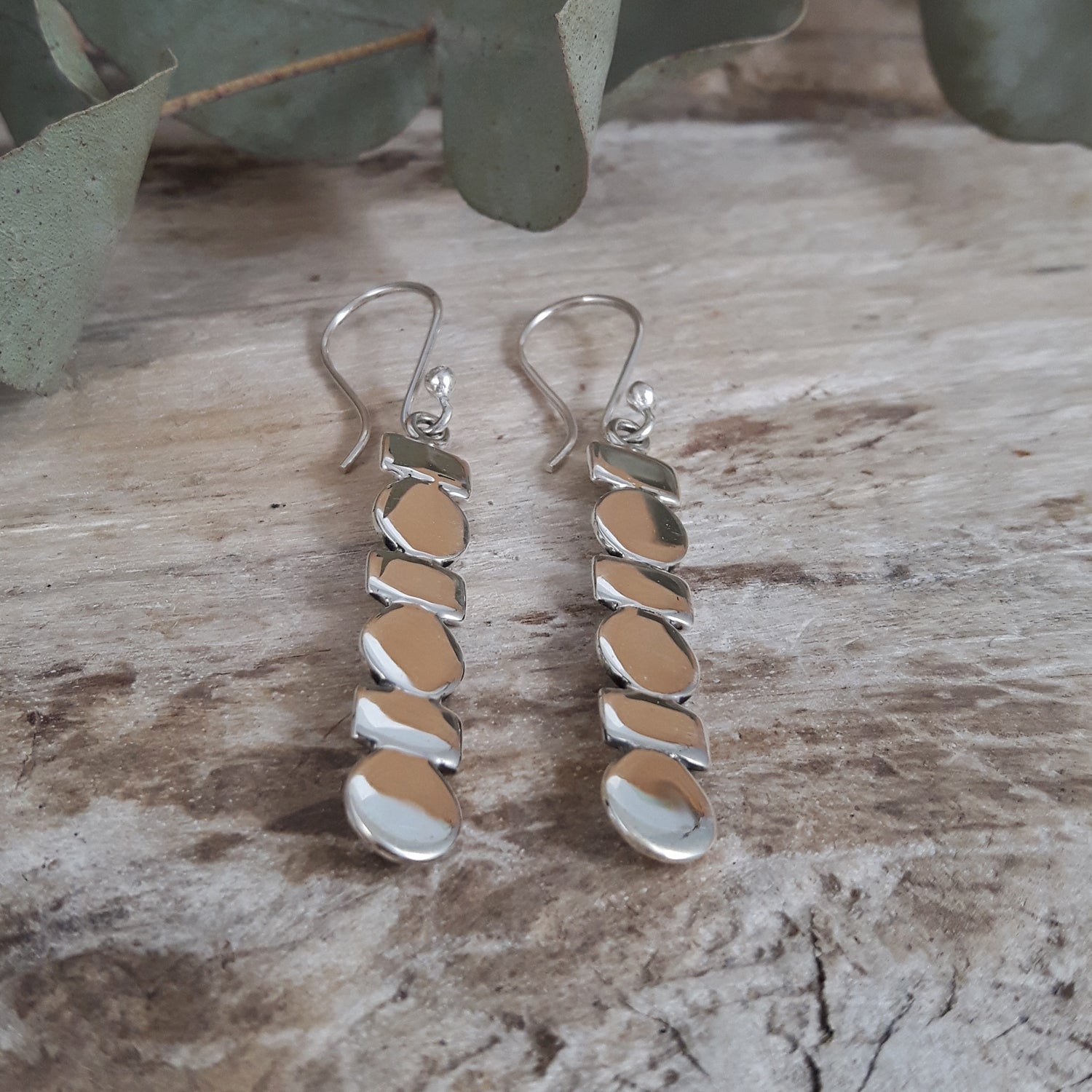 SAMPLE Pebble Silver Drop Earrings