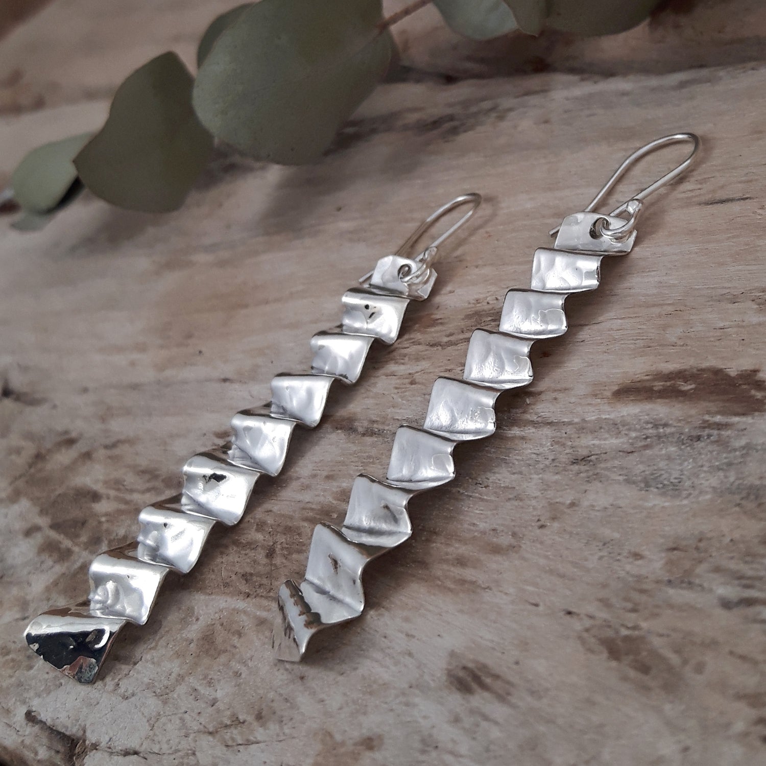 SAMPLE Silver Wave Drop Earrings