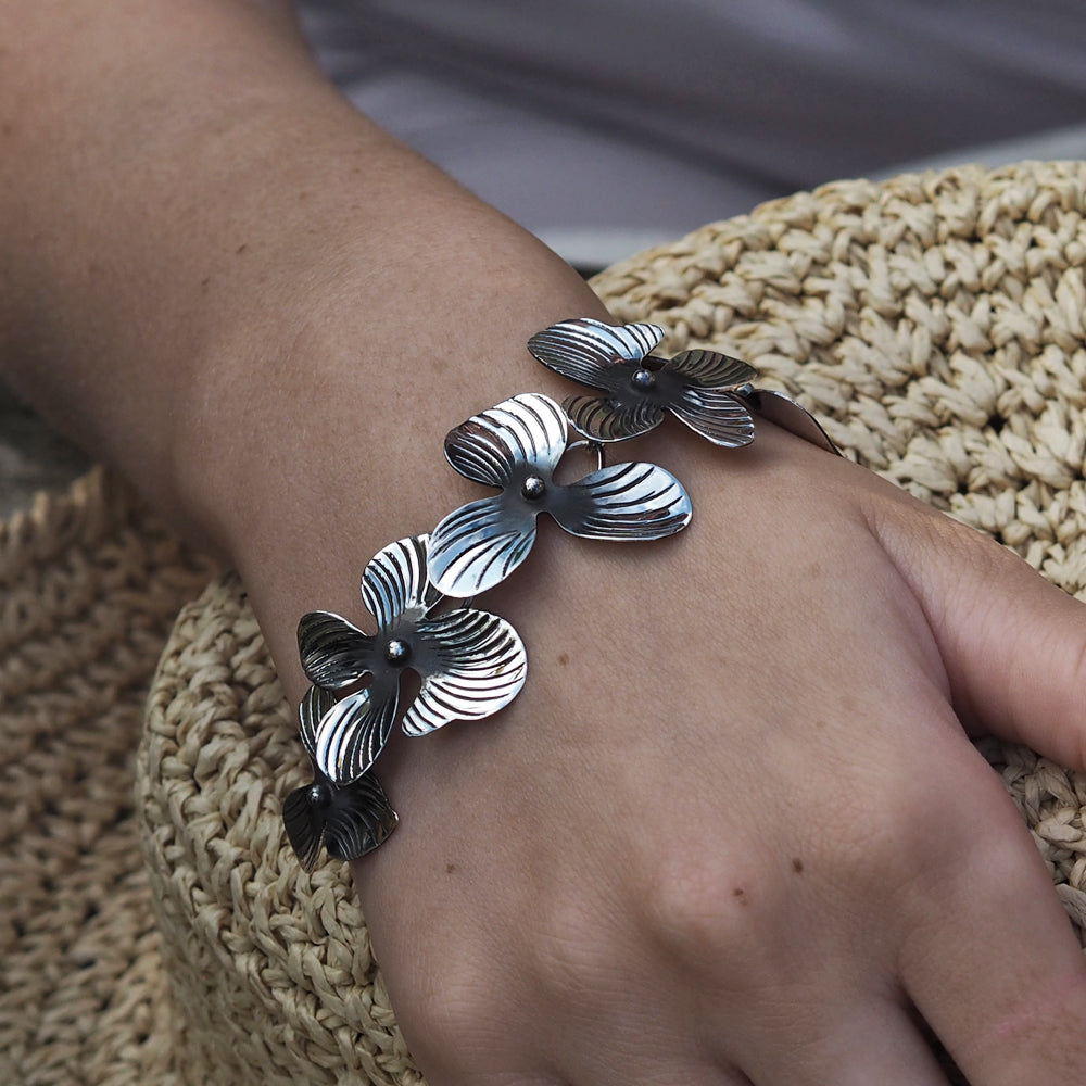 Viola Large Oxidised Bracelet