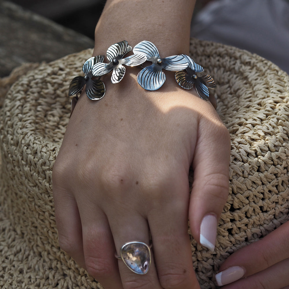 Viola Large Oxidised Bracelet