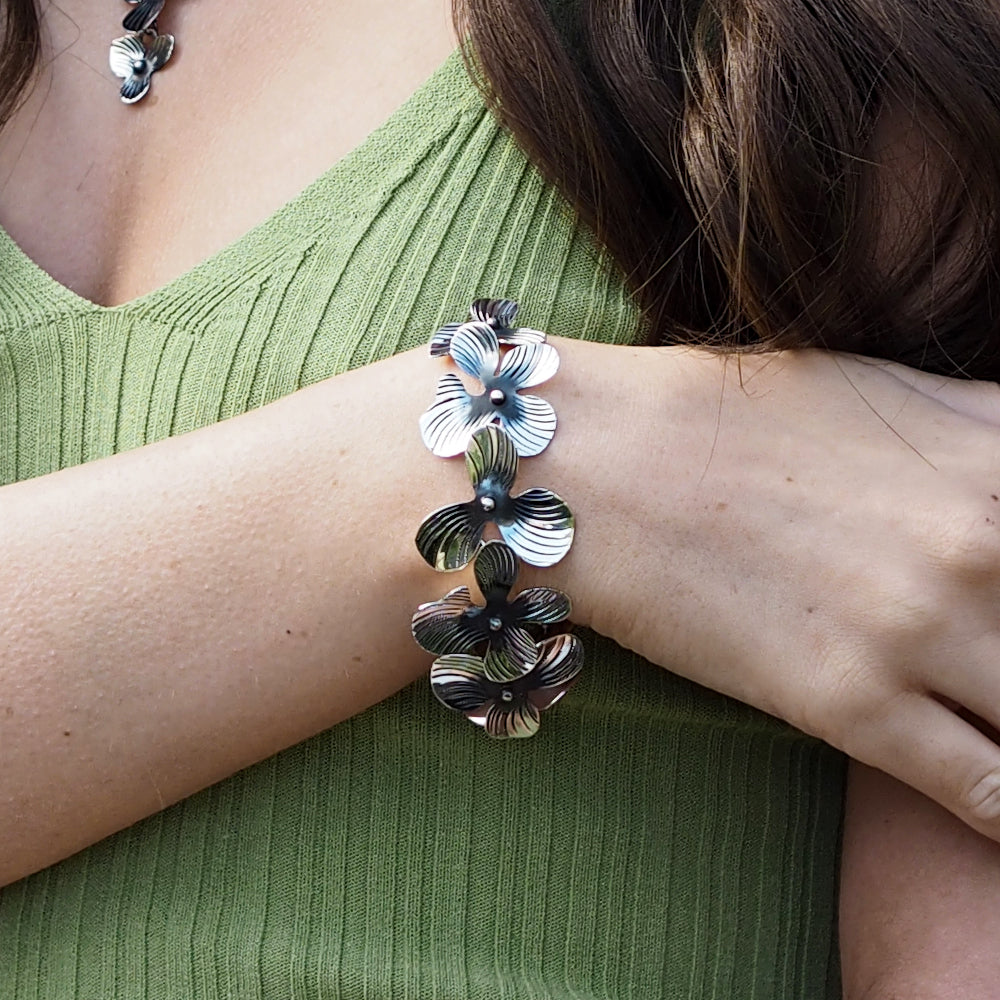 Viola Large Oxidised Bracelet